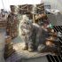 Longhaired british cat in magical marketplaces bedding set