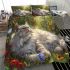 Longhaired british cat in magical meadows bedding set