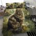 Longhaired british cat in natural settings bedding set
