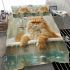 Longhaired british cat in spa treatment scenes bedding set