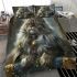 Longhaired british cat in time travel adventures bedding set