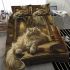 Longhaired british cat in timeless libraries bedding set