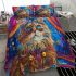 Longhaired british cat in whimsical circus spectacles bedding set