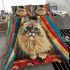 Longhaired british cat in whimsical circus tents bedding set