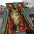 Longhaired british cat in whimsical circus tents bedding set