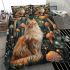 Longhaired british cat in whimsical mushroom groves bedding set