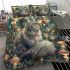 Longhaired british cat in whimsical mushroom groves bedding set