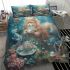 Longhaired british cat in whimsical underwater tea parties bedding set