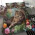 Longhaired british cat with flowers and nature bedding set