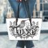 Love Color Scapes Leather Tote Bag