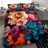 Lush vibrant floral arrangement bedding set