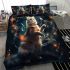 Magical cat with glowing ball bedding set