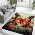 Majestic butterfly on colorful blossom area rugs carpet