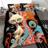 Majestic cat amidst swirling colors bedding set