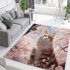 Majestic cat in cherry blossom tree area rugs carpet