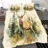 Majestic deer with impressive antlers standing in the forest bedding set