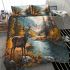 Majestic deer with impressive antlers stands gracefully bedding set