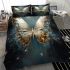 Majestic gold and blue butterfly bedding set