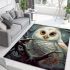 Majestic owl in the dark forest area rugs carpet