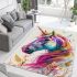 Majestic unicorn with vibrant colors area rugs carpet