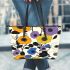 Flowers in the style of marano k electronic music Leather Tote Bag, Totes, Crossbody, Purse: Bag Gift Idea for Girlfriend, Sitter, Birthday, Women ,Daughter, Mama, Ladies