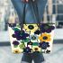 Flowers in the style of marano k electronic music 21 Leather Tote Bag, Totes, Crossbody, Purse: Bag Gift Idea for Girlfriend, Sitter, Birthday, Women ,Daughter, Mama, Ladies