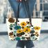 Flowers in the style of marano k electronic music Leather Tote Bag, Totes, Crossbody, Purse: Bag Gift Idea for Girlfriend, Sitter, Birthday, Women ,Daughter, Mama, Ladies