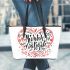 markings strong heart with mother's day Leather Tote Bag