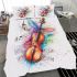 Melodic dragonflies with music note violin bedding set