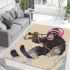 Monkey wearing sunglasses skiing with trumpet area rug