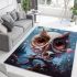 Moonlit guardian owl and owlet area rugs carpet
