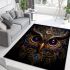 Mystical owl clock with floral detail area rugs carpet