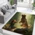 Nature's bond girl and her canine companion area rugs carpet