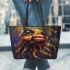 Octppus smile with dream catcher leather tote bag