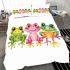 One pink and green frog in the middle bedding set