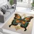 Ornate golden floral butterfly area rugs carpet