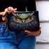 Ornate Owl Portrait Makeup Bag