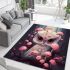 Owl and pink mushrooms area rugs carpet