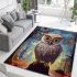 Owl in golden forest light area rugs carpet