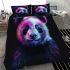 Panda portrait colorful watercolor bedding set