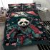 Panda samurai in front of mount fuji bedding set