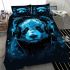 Panda wearing headphones bedding set