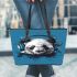 Panda wearing headphones leather Chic Stylish Tote Bag & Women Totes: Perfect Gift for Girlfriend | Crossbody, Purse, Handbag