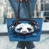 Panda wearing headphones leather Chic Stylish Tote Bag & Women Totes: Perfect Gift for Girlfriend | Crossbody, Purse, Handbag