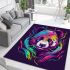 Panda with colorful smoke area rugs carpet