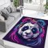 Panda with colorful smoke area rugs carpet