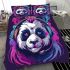 Panda with colorful smoke bedding set