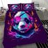 Panda with colorful smoke bedding set