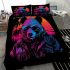 Panda with sunglasses and a jacket bedding set