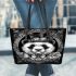 Panda with top hat and monocle steampunk leather tote bag